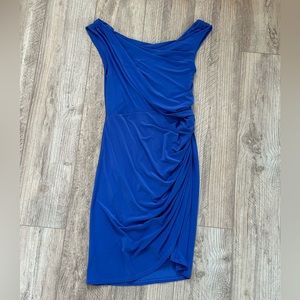 Periwinkle Blue Stretchy Ruched Bodycon Date Night Evening Party Dress